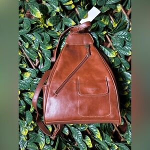 Aurielle Brown Genuinely Leather Backpack NWT